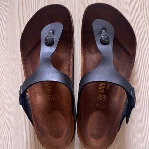 Birkenstock-Gizeh Birko-Flor Leather Thong Sandal